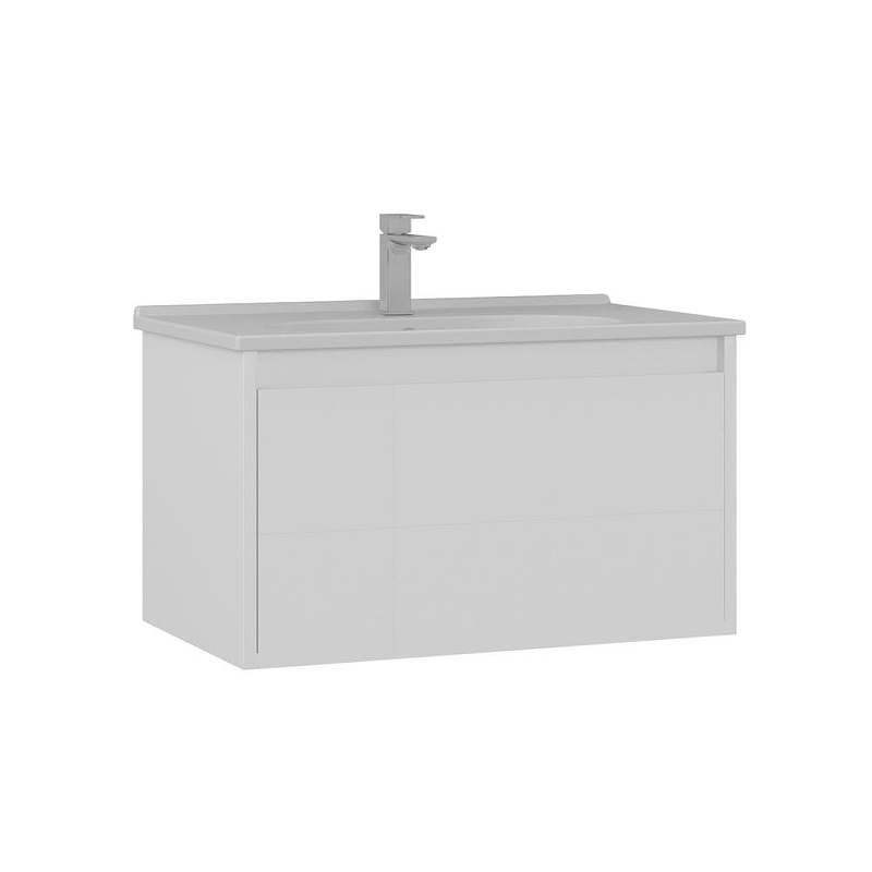 Тумба с раковиной Orka Likya 80 5002492 подвесная цвет Белый матовый