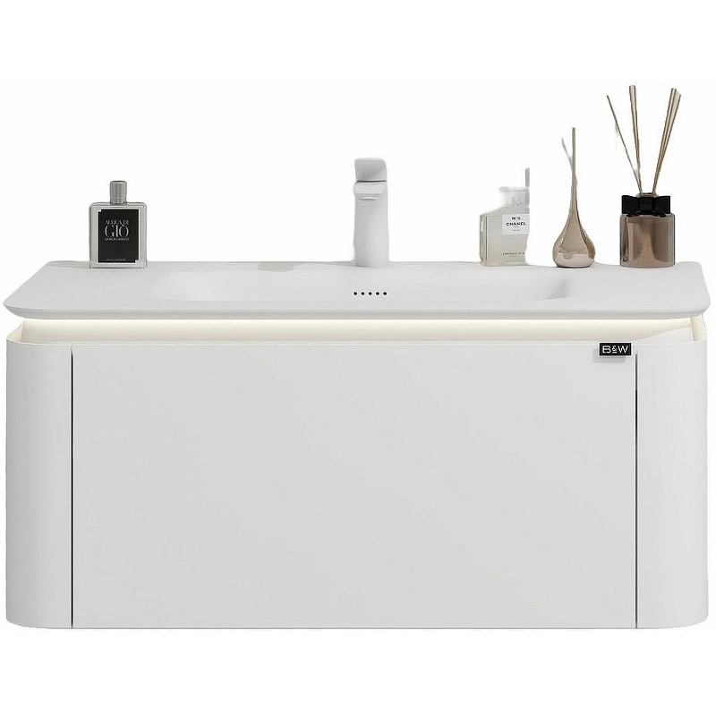 Тумба с раковиной Black&White Universe U925.900 90 925900 подвесная Milk White