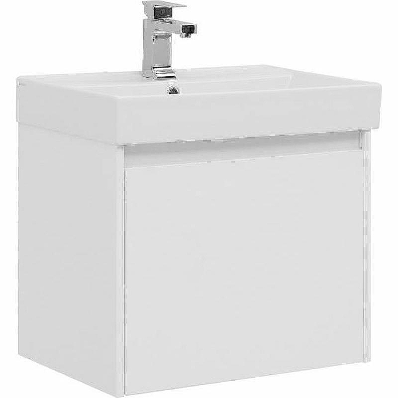 Тумба с раковиной Aquanet Nova Lite 60 245029 подвесная Белая глянцевая