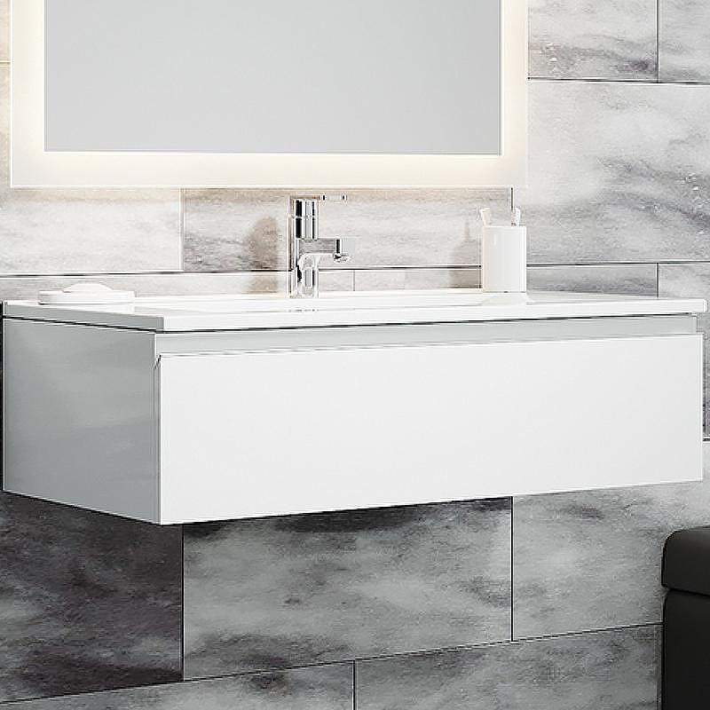 Тумба с раковиной SanVit Авеню-1 100 kavenu1100w подвесная Белая глянцевая