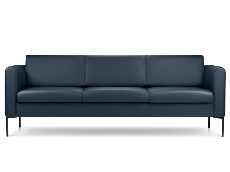 Диван прямой Кинси-3 Экокожа Синий