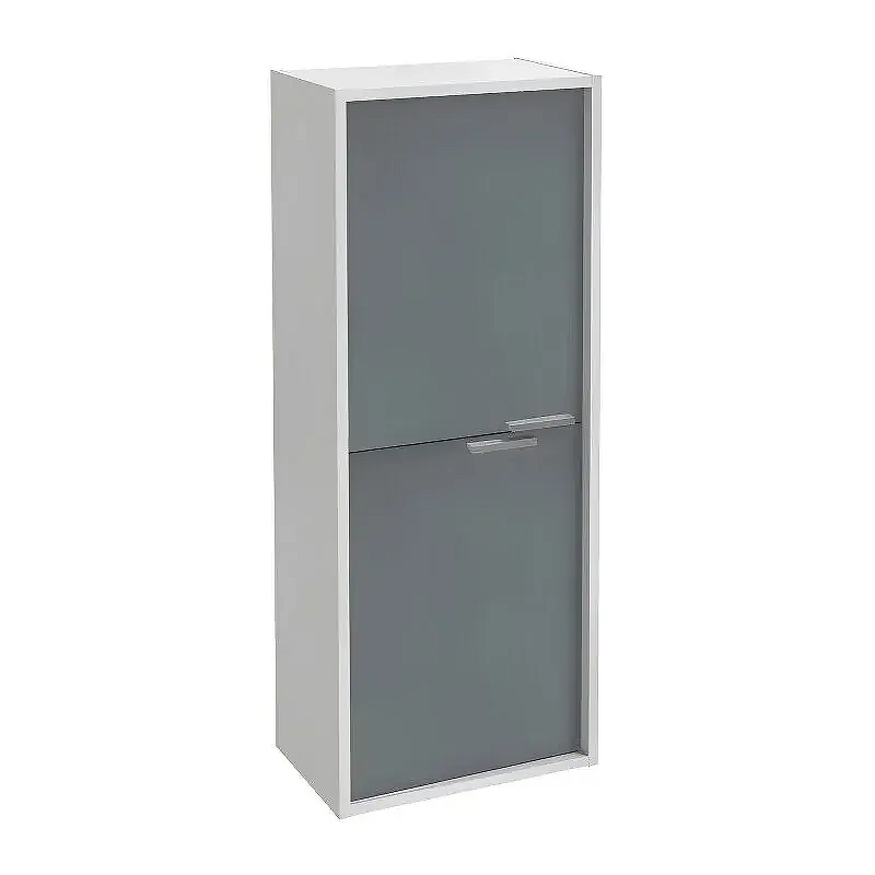 Шкаф пенал Jacob Delafon Vivienne 40 EB1665-J5-J54 подвесной цвет Серый матовый Белый глянцевый ручки Хром