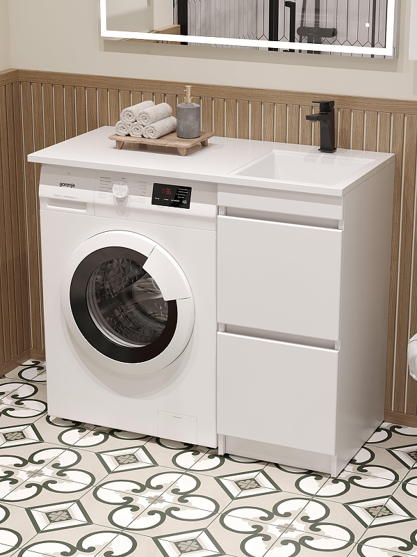 Тумба с раковиной DIWO Тольятти 100 R цвет Белый