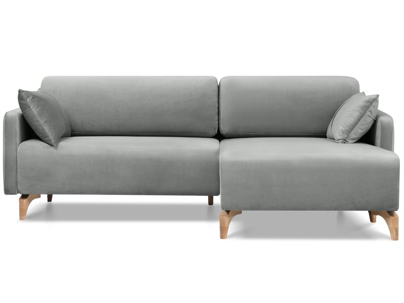 Диван угловой Льери Велюр Светло-серый