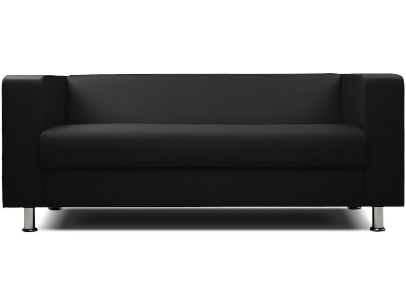 Диван прямой Эрвин-3 Экокожа Черный