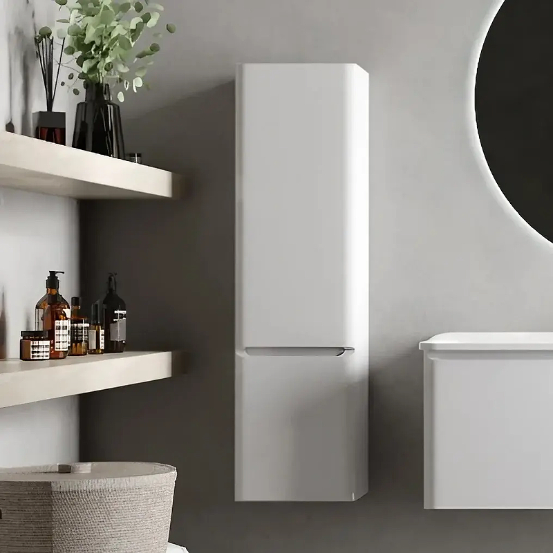 Шкаф пенал AQUAme S4 33 AQM9004WH подвесной цвет Белый глянцевый