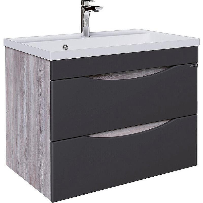 Тумба под раковину Grossman Талис 80 108013 подвесная цвет Бетон пайн Серый