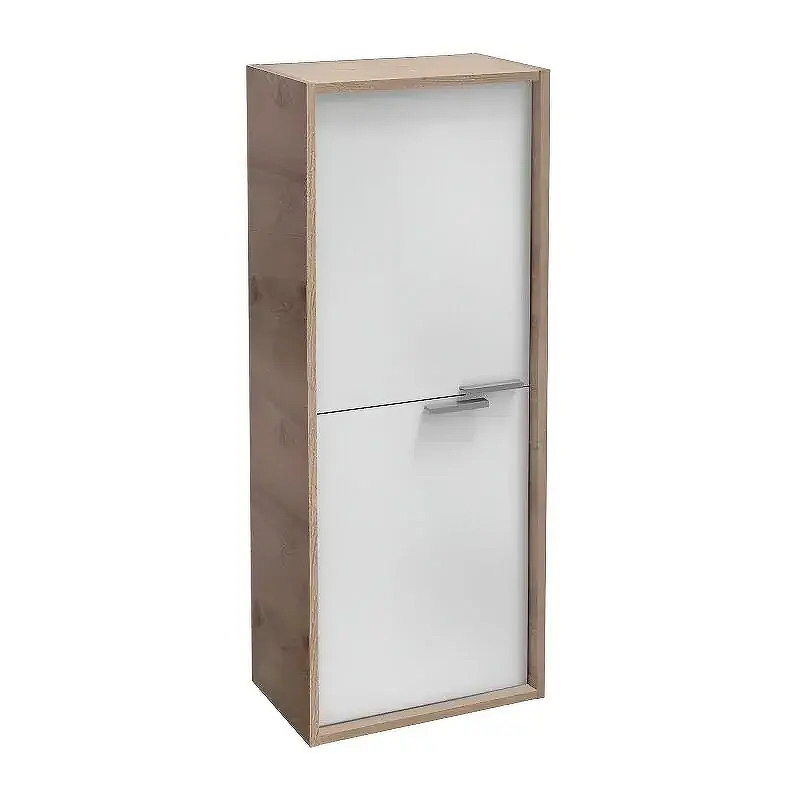 Шкаф пенал Jacob Delafon Vivienne 40 EB1665-E75-J5 подвесной цвет Белый глянцевый Дуб давос натуральный ручки Хром