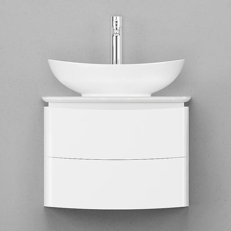 Тумба под раковину Velvex Luna 60 tp.LUN.60.2Y подвесная Белая глянцевая