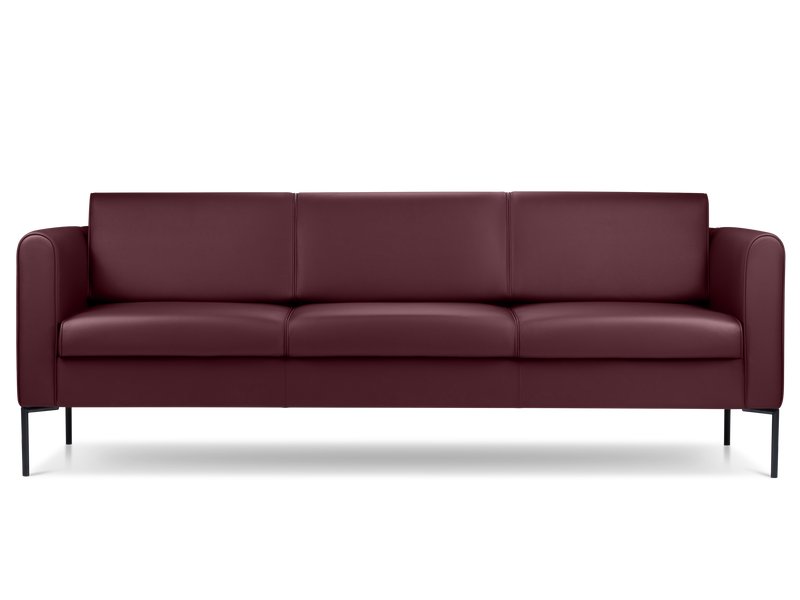 Диван прямой Кинси-3 Экокожа Бордовый