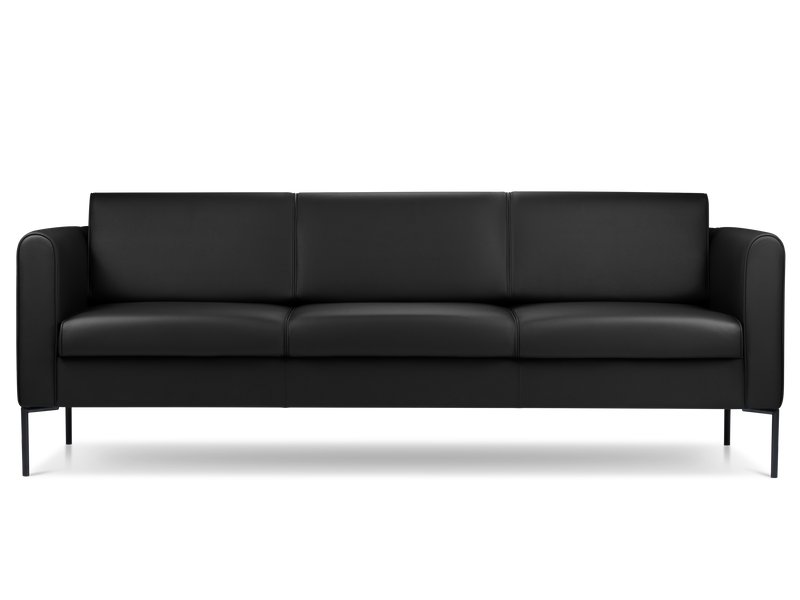 Диван прямой Кинси-3 Экокожа Черный