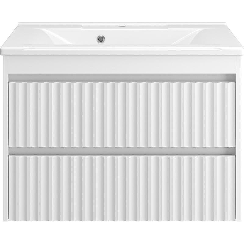 Тумба с раковиной Brevita Balaton 80 УТ000014506 подвесная Белая матовая