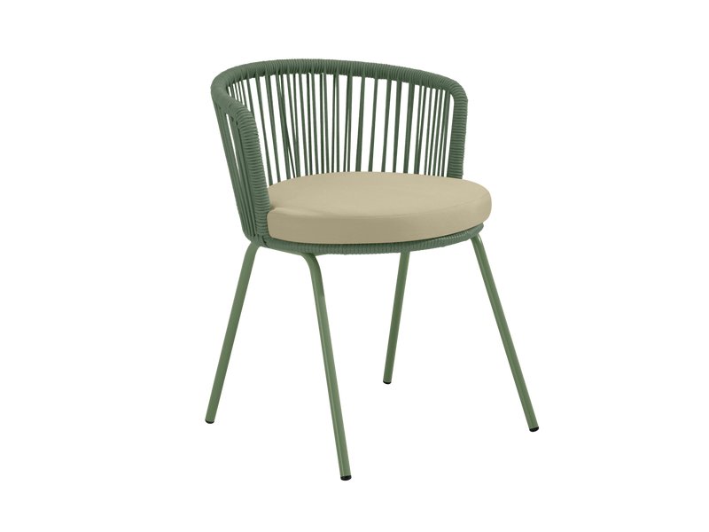 Стул Руфус Рогожка Бежевый/Оливковый