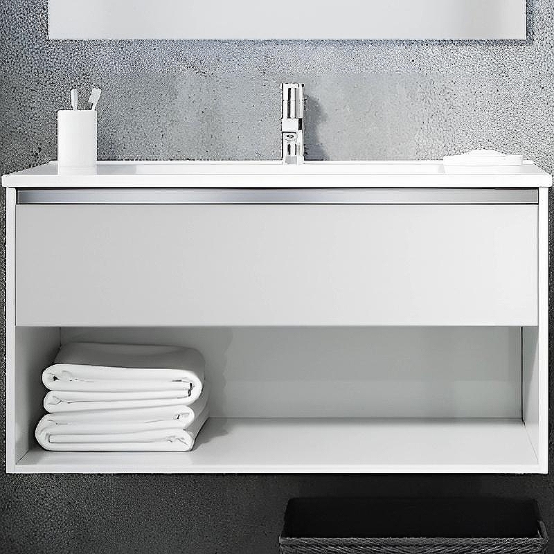 Тумба с раковиной SanVit Контур 75 kkont075w подвесная Белая глянцевая