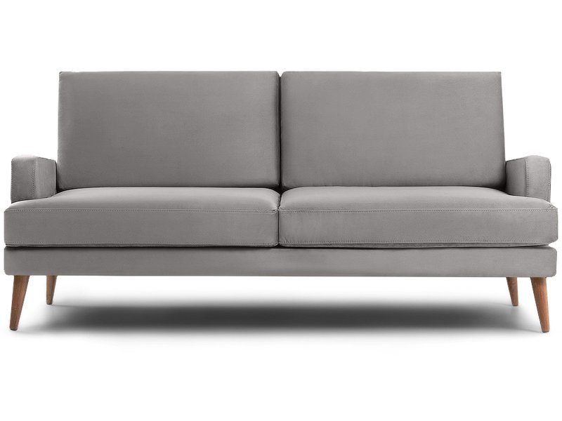 Диван прямой Хевит Велюр Светло-серый