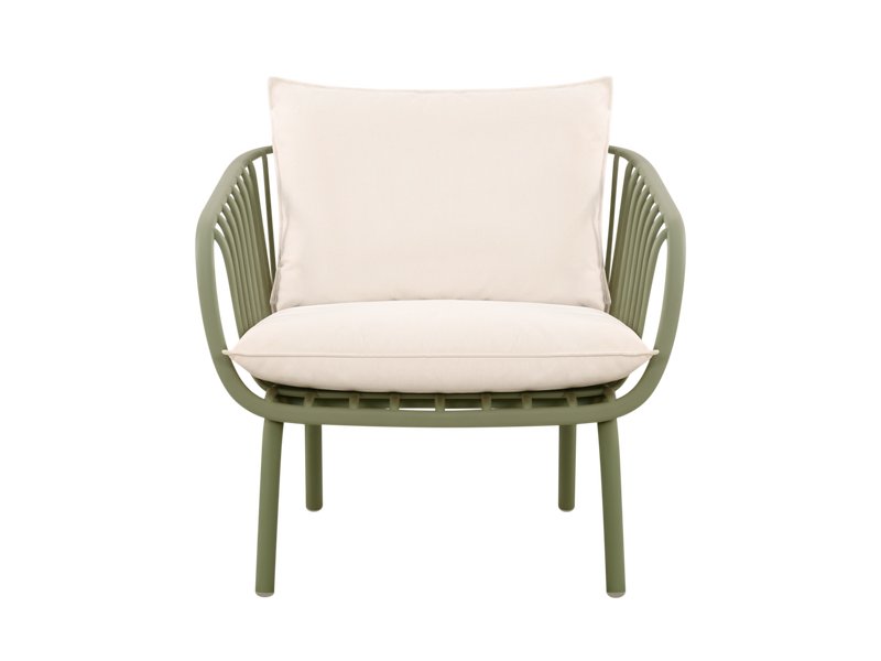 Кресло Франс Рогожка Белый/Оливковый